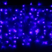 Гирлянда электрическая уличная занавес Дождь 2*3м 480LED "Мерцание" цвет синий (светлый провод) арт.183-935