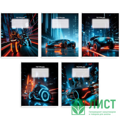 Тетрадь 24 листа линия Феникс Ночные гонки выборочный  УФ-лак асс. арт.70914 Тетрадь 24 листа линия Феникс Ночные гонки выборочный  УФ-лак асс. арт.70914