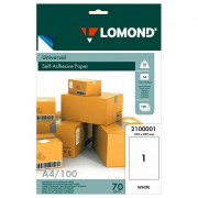 Адресные наклейки Lomond , А4/100/70гм/2 (2100001)