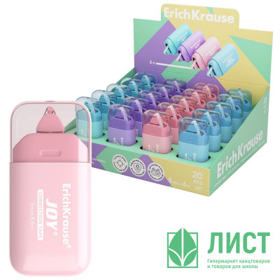 Корректирующая лента 5мм*6м ErichKrause JOY® Pastel арт.61931 (Ст.20) Корректирующая лента 5мм*6м ErichKrause JOY® Pastel арт.61931 (Ст.20)