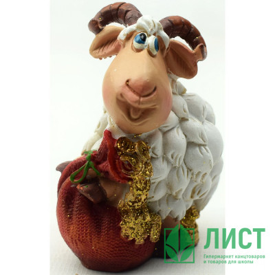 юСтатуэтка СИМВОЛ ГОДА &quot;Барашек с золотыми монетками&quot; МИКС 7,5*6*4см арт.186976 юСтатуэтка СИМВОЛ ГОДА "Барашек с золотыми монетками" МИКС 7,5*6*4см арт.186976