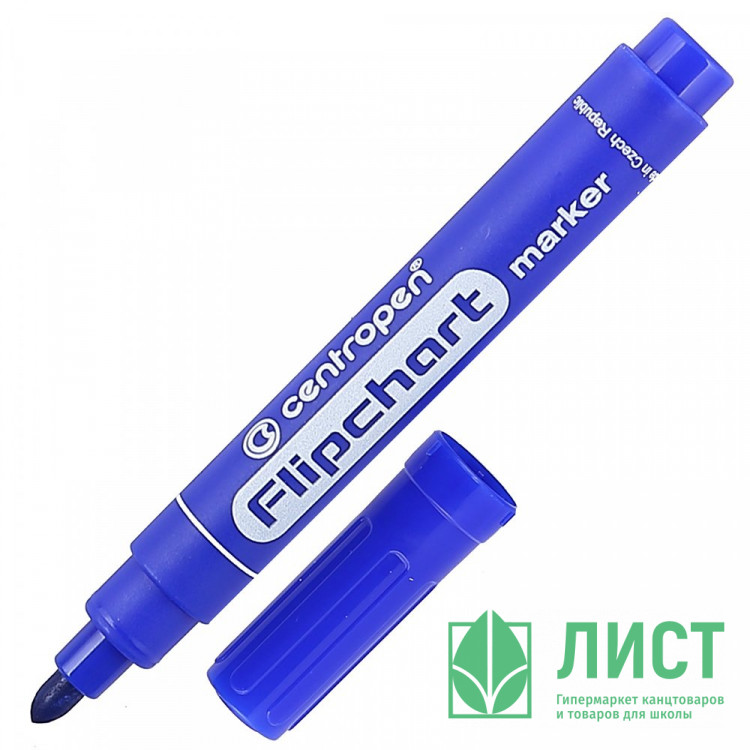 Маркер CENTROPEN Флип-чарт (FLIPCHART) ВО круглый 2,5мм синий арт.8550/1С
