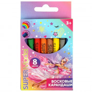 Карандаши восковые (TIK TOK GIRL) 8 цветов круглые арт.WC6-85710-TT