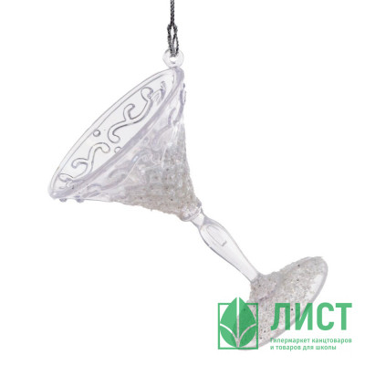 Украшение декор.подвеска пластик (Серия ледяная) &quot;Бокал&quot; 09,5см арт.812524 Украшение декор.подвеска пластик (Серия ледяная) "Бокал" 09,5см арт.812524