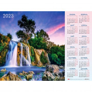 Календарь настенный листовой 2023г Хатбер "Водопады"  60*45см арт. Кл2_27100