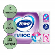 Бумага туалетная 2-слоя втулка 12 рулонов в упаковке фиолетовая Zewa Plus Сирень