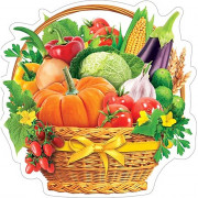 Украшение на скотче Корзина с овощами 26*26см арт.7-64-095