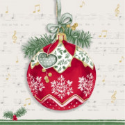 Салфетки бумажные 24*24см 3 слоя 25шт/уп. Bouquet "Музыкальный шар" арт.25138