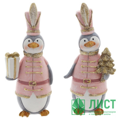 Статуэтка декоративная &quot;Пингвин&quot; 12,5см 2 вида цв.розовый арт.824903 Статуэтка декоративная "Пингвин" 12,5см 2 вида цв.розовый арт.824903