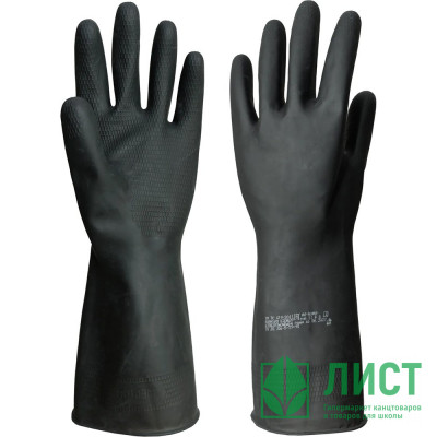 Перчатки защитные АЗРИХИМ КЩС тип 2 латекс черные (размер 9, L) Перчатки защитные АЗРИХИМ КЩС тип 2 латекс черные (размер 9, L)