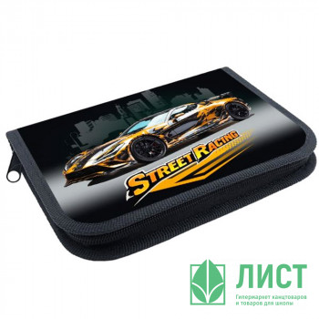 Пенал 1 отделение с откидной планкой (ОНИКС) ПКТ 07-20  Street race 190х130мм полиэстер арт.87655 Пенал 1 отделение с откидной планкой (ОНИКС) ПКТ 07-20  Street race 190х130мм полиэстер арт.87655
