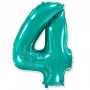 Шар фольгированный 40см Фигура Tiffany "Цифра 4" арт.6057114