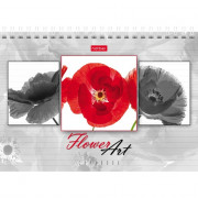 Тетрадь А5 линия 48 листов на гребне горизонтальная (Hatber) Flower art арт.48Т5лтВ5гр_19455
