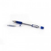 Ручка шариковая  прозрачный корпус  резиновый упор (EK) ULTRA L-30 синяя арт.19613/13879