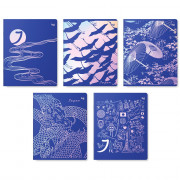 Тетрадь А5 клетка 48 листов скоба второй блок (BG) Синий цвет ассорти арт.Т5ск48 62687