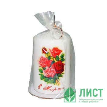 Свеча пеньковая 60*90см Розы арт.6348 Свеча пеньковая 60*90см Розы арт.6348
