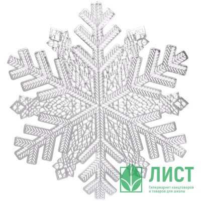 Салфетка сервировочная ПВХ &quot;Снежинка&quot; 44,5см цв.серебро арт.898-160 Салфетка сервировочная ПВХ "Снежинка" 44,5см цв.серебро арт.898-160