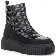 Полусапоги для девочки (KEDDO) черный верх-искуственный нубук/текстиль подкладка - шерсть артикул 838126/19-01