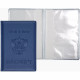 Обложка для паспорта "Attomex" 93x133 мм, матовая эко кожа, с конгревным тиснением, с двойным ПВХ клапаном, синяя, пухлая, индивидуальная упаковка