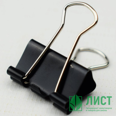 Зажим для бумаги металлический 25мм черный арт.65001201/BCLBL25_1236 Зажим для бумаги металлический 25мм черный арт.65001201/BCLBL25_1236