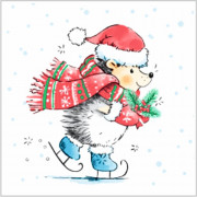 Салфетки бумажные 24*24см 1 слой 40шт/уп. Desna "Ёжик на коньках" арт.25196