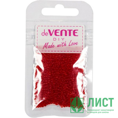 Бисер круглый 2мм 10гр (deVENTE) Frosted полупрозрачный красный арт.8001363 Бисер круглый 2мм 10гр (deVENTE) Frosted полупрозрачный красный арт.8001363