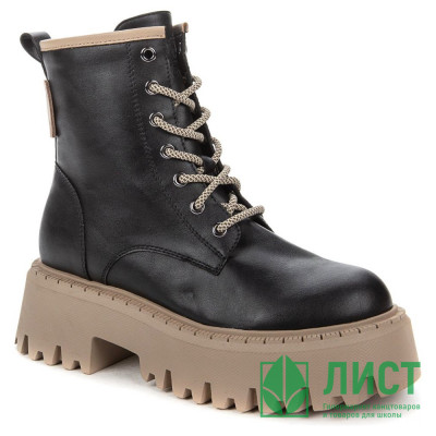 Ботинки для девочки (KEDDO) черный верх-искуственная кожа подкладка - шерсть  артикул 838123/21-02 Ботинки для девочки (KEDDO) черный верх-искуственная кожа подкладка - шерсть  артикул 838123/21-02