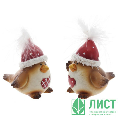 Статуэтка декоративная &quot;Птичка в шапочке&quot; 07,5см 2 вида арт.824967 Статуэтка декоративная "Птичка в шапочке" 07,5см 2 вида арт.824967