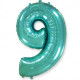 Шар фольгированный 102см Фигура Tiffany "Цифра 9" арт.6057213