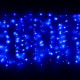 Гирлянда электрическая уличная занавес Дождь 3*2,5м 480LED цвет синий (светлый провод) 8режимов арт.183-142