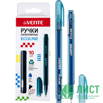 Ручка капиллярная &quot;deVENTE. Ecoline&quot; d=0,4 мм, круглый корпус, синяя арт.5060300 (Ст.10/120) Ручка капиллярная "deVENTE. Ecoline" d=0,4 мм, круглый корпус, синяя арт.5060300 (Ст.10/120)