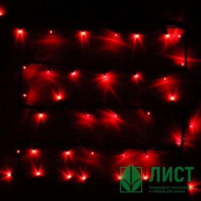 Гирлянда электрическая уличная точечная 11м 120LED цвет красный (черный.провод) 8режимов арт.183-162 Гирлянда электрическая уличная точечная 11м 120LED цвет красный (черный.провод) 8режимов арт.183-162