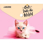 Папка-конверт на кнопке А6(170*140) 150мкм deVENTE Cats rule the world арт.3079175