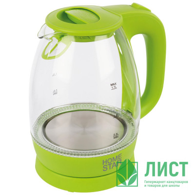 Чайник стекло 1,7л Homestar, арт. HS-1012, зеленый, 2200Вт Чайник стекло 1,7л Homestar, арт. HS-1012, зеленый, 2200Вт