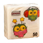 Салфетки 50штук в пачке Новогодние совы (Ст.60)