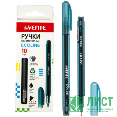 Ручка капиллярная &quot;deVENTE. Ecoline d=0,4 мм, круглый корпус, черная арт.5060301 (Ст.10/120) Ручка капиллярная "deVENTE. Ecoline d=0,4 мм, круглый корпус, черная арт.5060301 (Ст.10/120)