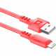 Кабель Defender F207, USB 2.0 (AM) - Apple Lightning (M), 1метр, 2.4А, силиконовая оплетка, красный