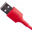 Кабель Defender F207, USB 2.0 (AM) - Apple Lightning (M), 1метр, 2.4А, силиконовая оплетка, красный - 