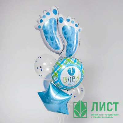 Букет шаров 07шт/наб. латекс/фольга "Рождение мальчика" арт.5414627 Букет шаров 07шт/наб. латекс/фольга "Рождение мальчика" арт.5414627