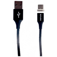 Кабель Type-C Exployd EX-K-392 Prime (1,0м) 2.1A ткань в переплете магнит черный