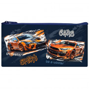 Пенал-косметичка 1 отделение плоский (ОНИКС) ПМП 17-20 Спорткары ткань арт.87046
