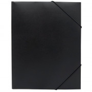 Папка на резинке А4 15мм пластик 0,50мм черный Buro арт.PRB04BLACK