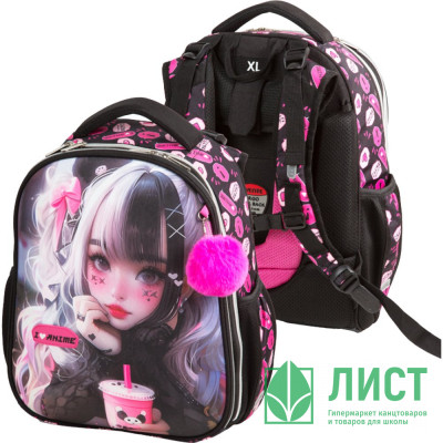 Ранец для девочек школьный (deVENTE) Choice. I Love Anime + брелок 38x28x16см арт.7033535 Ранец для девочек школьный (deVENTE) Choice. I Love Anime + брелок 38x28x16см арт.7033535