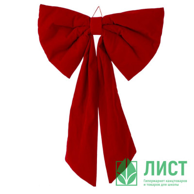 Украшение декоративное &quot;Бант объёмный&quot; 60*35см &quot;Бархат&quot; цв.красный арт.826099 Украшение декоративное "Бант объёмный" 60*35см "Бархат" цв.красный арт.826099