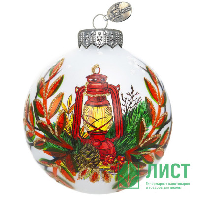 Шар стекло 08см &quot;Рождественский 3&quot; п/у арт.КУ-80-244059 Шар стекло 08см "Рождественский 3" п/у арт.КУ-80-244059