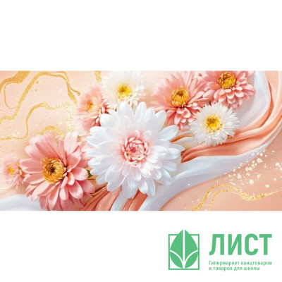 Открытка-конверт &quot;Хризантемы&quot; без надписи с блёстками арт.30000850 Открытка-конверт "Хризантемы" без надписи с блёстками арт.30000850