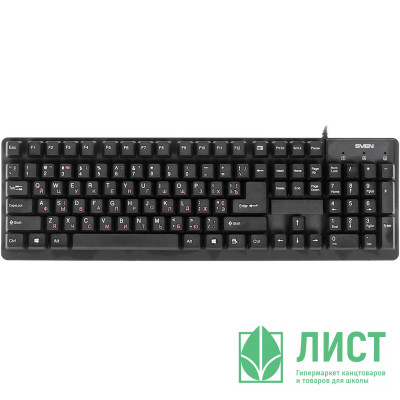 Клавиатура проводная Sven Keyboard Standard 301 PS/2 черная Клавиатура проводная Sven Keyboard Standard 301 PS/2 черная