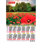 Календарь настенный листовой 2023г А2 "Маки" арт.024