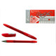 Ручка шариковая  прозрачный корпус  резиновый упор (J.Otten) арт.5022 "EASY" масляный красный