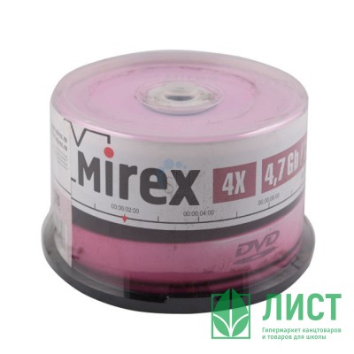 Диск  DVD-RW Mirex 4,7Гб 4x Cake Box (Ст.50) УПАКОВКА Диск  DVD-RW Mirex 4,7Гб 4x Cake Box (Ст.50) УПАКОВКА
